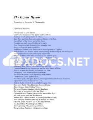 Orphic Hymns | Persephone | Dionysus