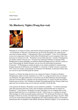 My Blueberry Nights (Wong Kar-Wai)