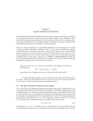 Chapter 4 MANY PARTICLE SYSTEMS
