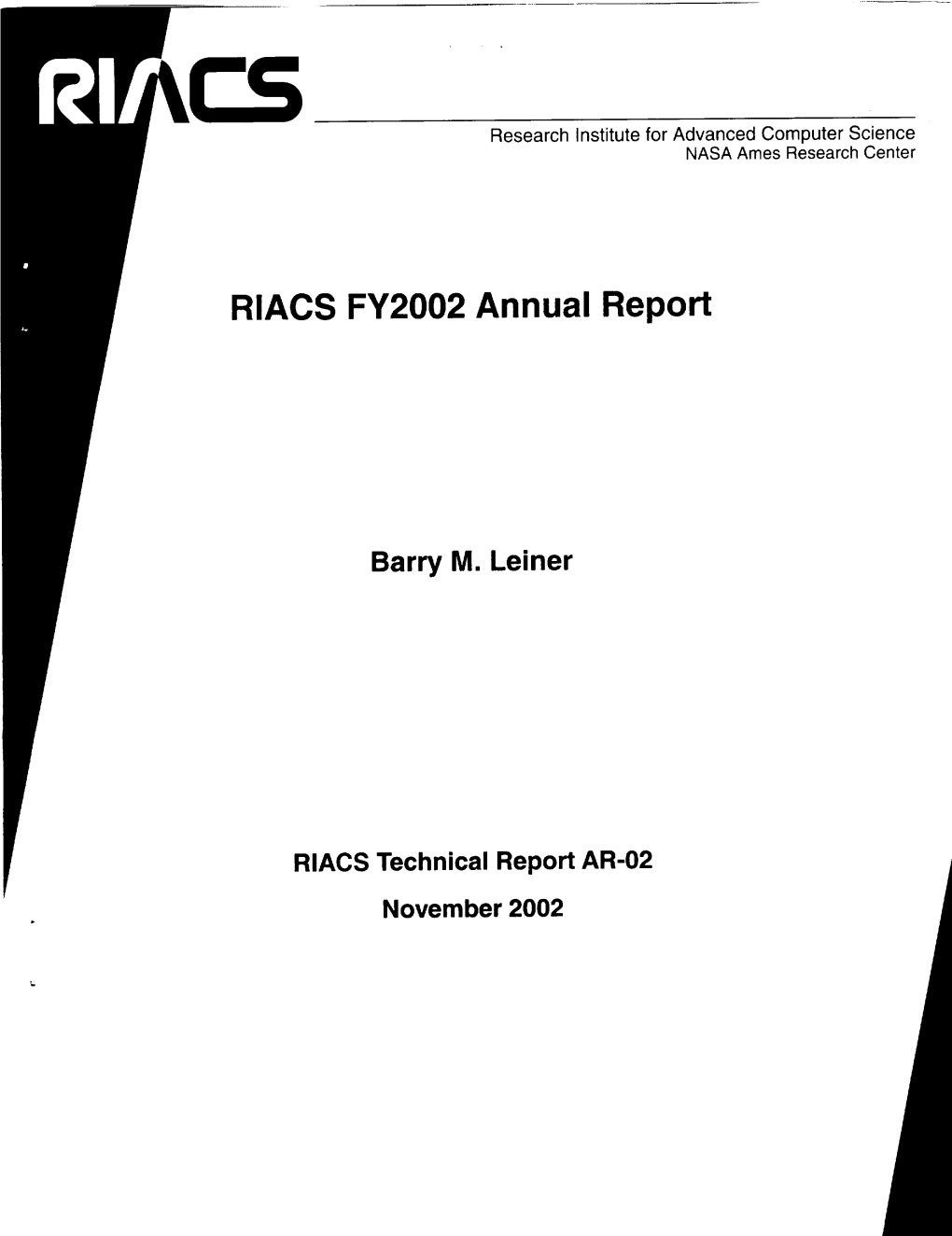 RIACS FY2002 Annual Report