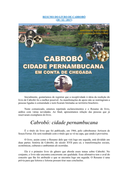 Livro De Cabrobó (20 / 12 / 2017)