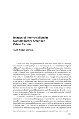 Images of Interracialism in Contemporary American Crime Fiction