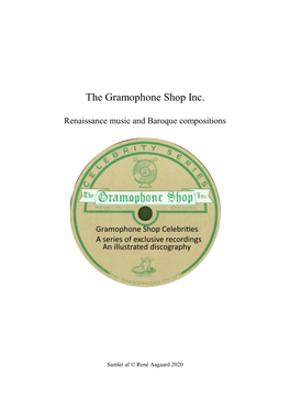 The Gramophone Shop Inc