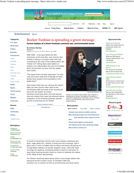 Rocker Tankian Is Spreading Green Message - Music Interviews- Msnbc.Com