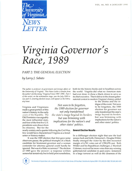 Virginia Governor's Race, 1989