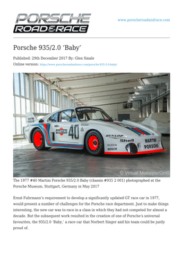 Porsche 935/2.0 'Baby'