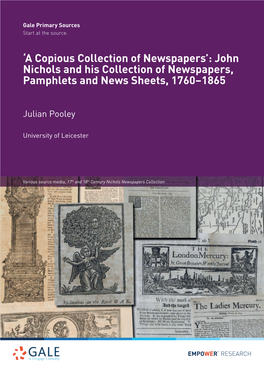 John Nichols and His Collection of Newspapers, Pamphlets and News Sheets, 1760–1865