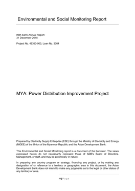 46390-003: Power Distribution Improvement Project