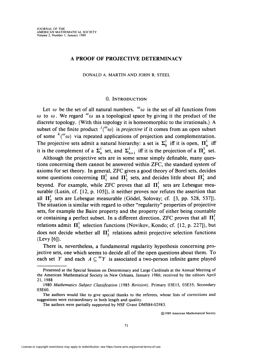 A Proof of Projective Determinacy