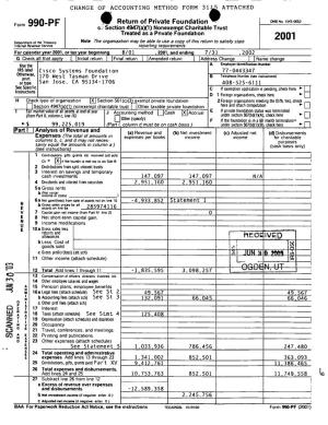 Change of Accounting Method Form 31J5 Attached