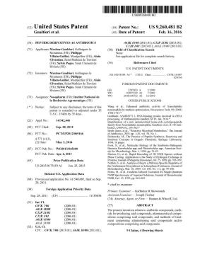(12) United States Patent (10) Patent No.: US 9.260,481 B2 Gualtieri Et Al