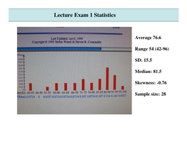 Lecture Exam 1 Statistics