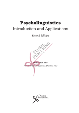 Psycholinguistics Introduction and Applications