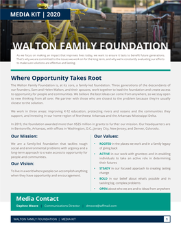 Walton Family Foundation Media
