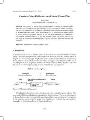 Cinematic Cultural Diffusion: American and Chinese Films