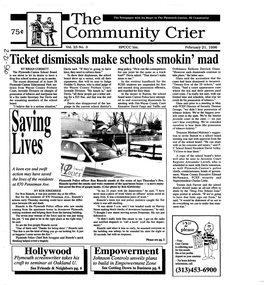 THE COMMUNITY CRIER: February 21,1996 Officer’S Quick Action, Keen J E D H E a L T H M F D H E a L T H M Vyeltnts.^ RENTER