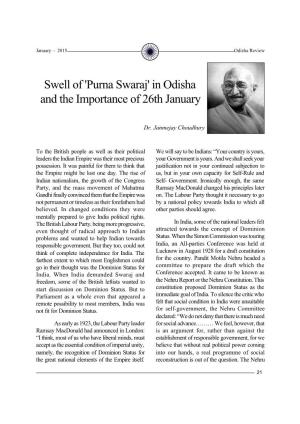 Purna Swaraj' in Odisha and the Importance of 26Th January