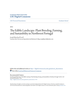 The Edible Landscape: Plant Breeding, Farming, and Sustainability in Northwest Portugal