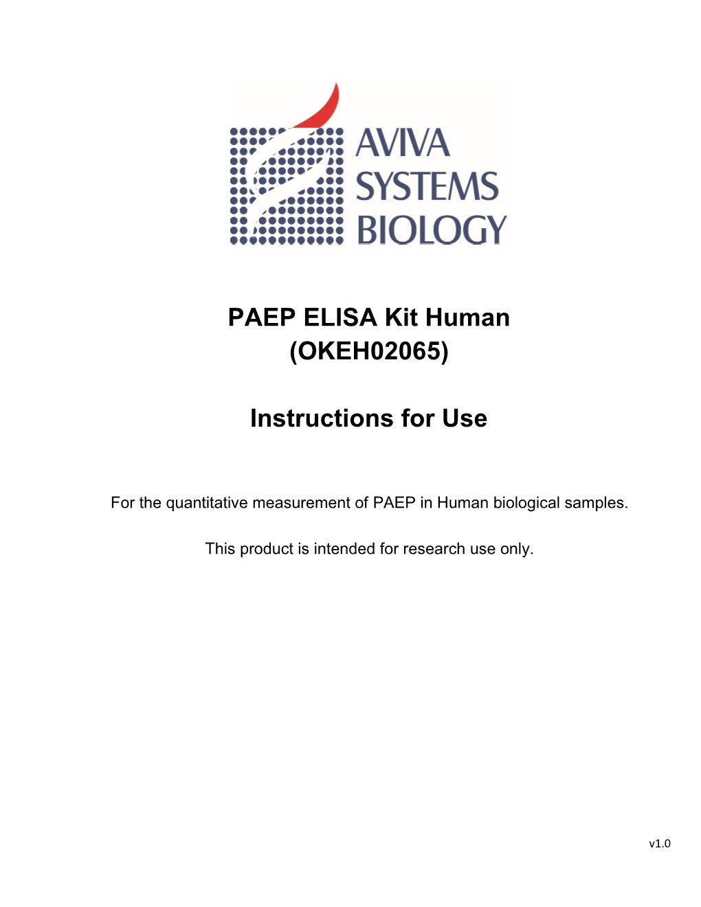 PAEP ELISA Kit Human (OKEH02065)