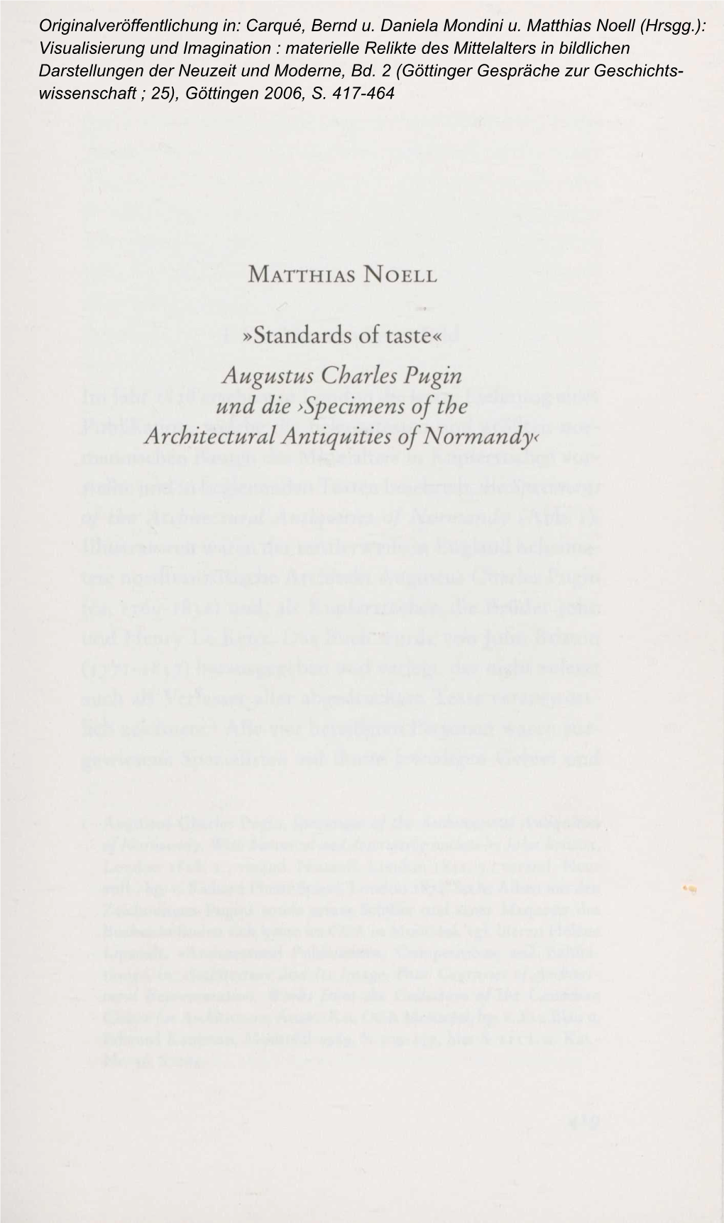 Standards of Taste« Augustus Charles Pugin Und Die >Specimens of The