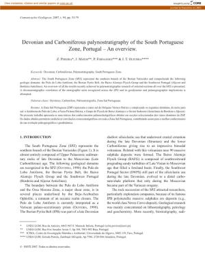 Devonian and Carboniferous Palynostratigraphy of the South Portuguese Zone, Portugal – an Overview