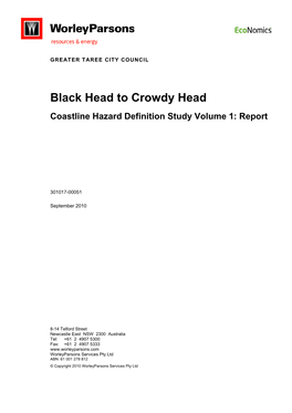 Black Head to Crowdy Head Coastline Hazard Definition Study Volume 1: Report