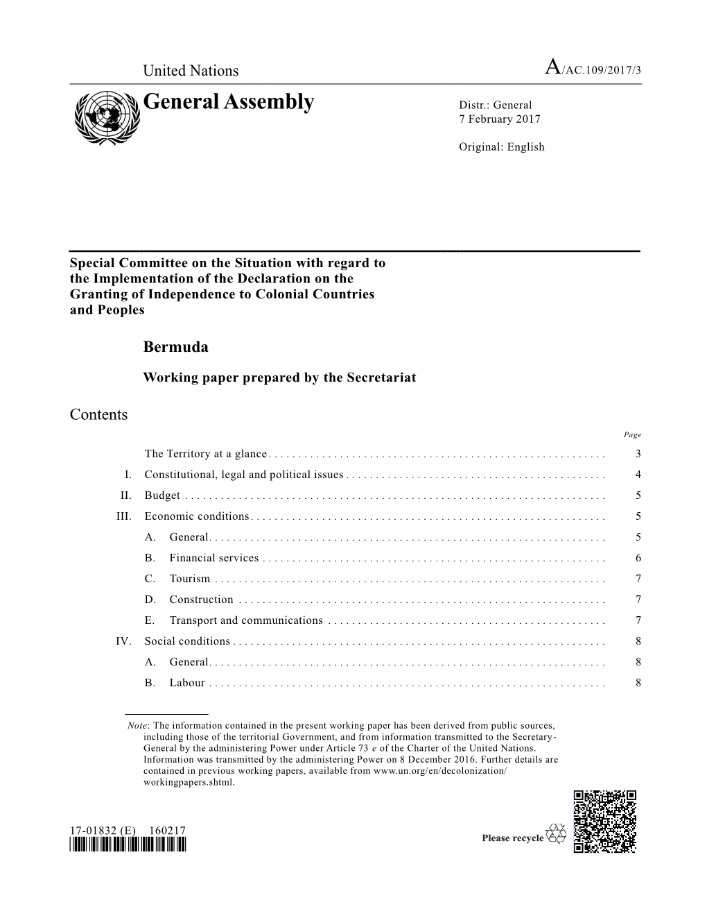 General Assembly Distr.: General 7 February 2017