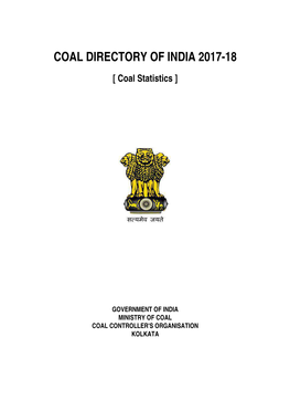 Coal Directory of India 2017-18