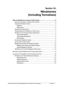 Section 10: Windstorms (Including Tornadoes)