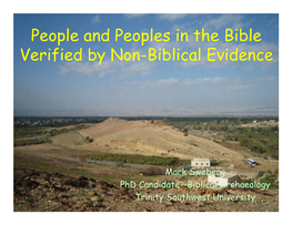 People and Peoples in the Bible Verified by Non-Biblical Evidence