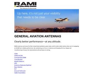GENERAL AVIATION ANTENNAS Clearly Better Performance—At Any Altitude