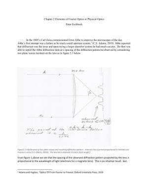 Chapter 2 Elements of Fourier Optics Or Physical Optics Peter Eschbach