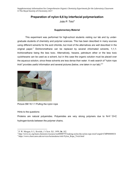 Preparation of Nylon 6,6 by Interfacial Polymerization João P