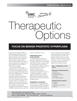 Focus on Benign Prostatic Hyperplasia