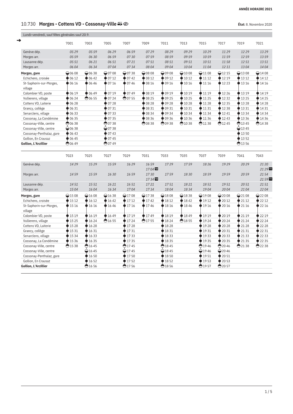 10.730 Morges - Cottens VD - Cossonay-Ville État: 8