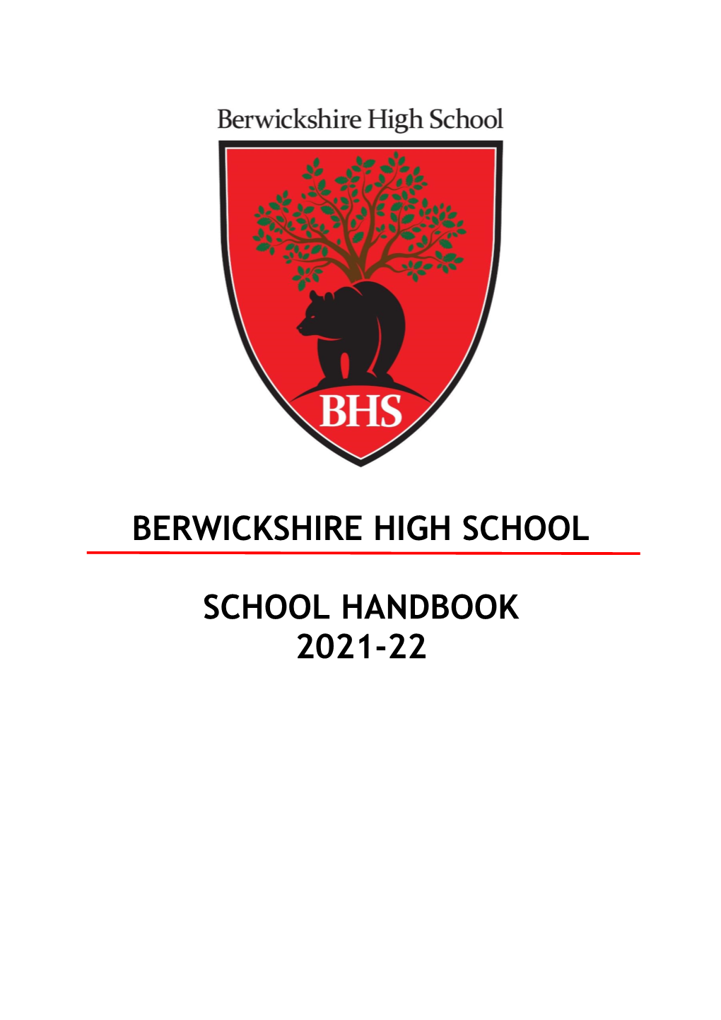 Berwickshire High School School Handbook 2021-22