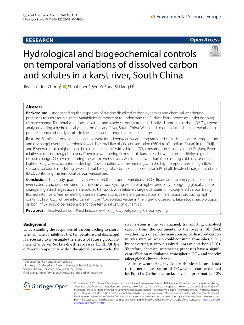 Hydrological and Biogeochemical Controls on Temporal Variations Of