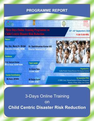 3-Days Online Training on Child Centric Disaster Risk Reduction
