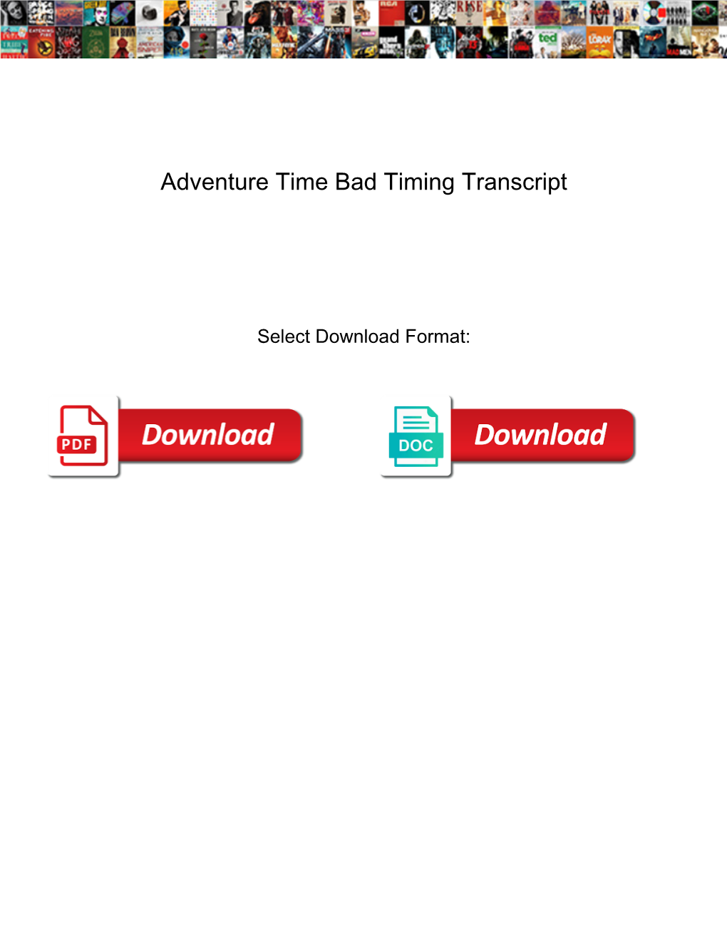 Adventure Time Bad Timing Transcript