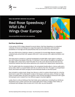 Red Rose Speedway / Wild Life / Wings Over Europe Icla.Com/Portfolio-Items/Red-Rose-Speedway