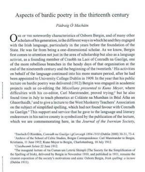 Aspects of Bardic Poetry in the Thirteenth Century