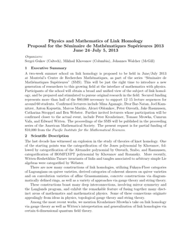 Physics and Mathematics of Link Homology Proposal for The