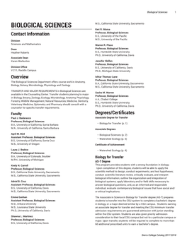 Biological Sciences 1