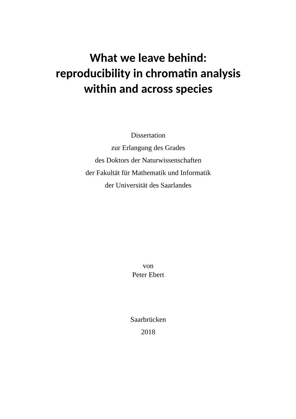 Reproducibility in Chromatin Analysis Within and Across Species