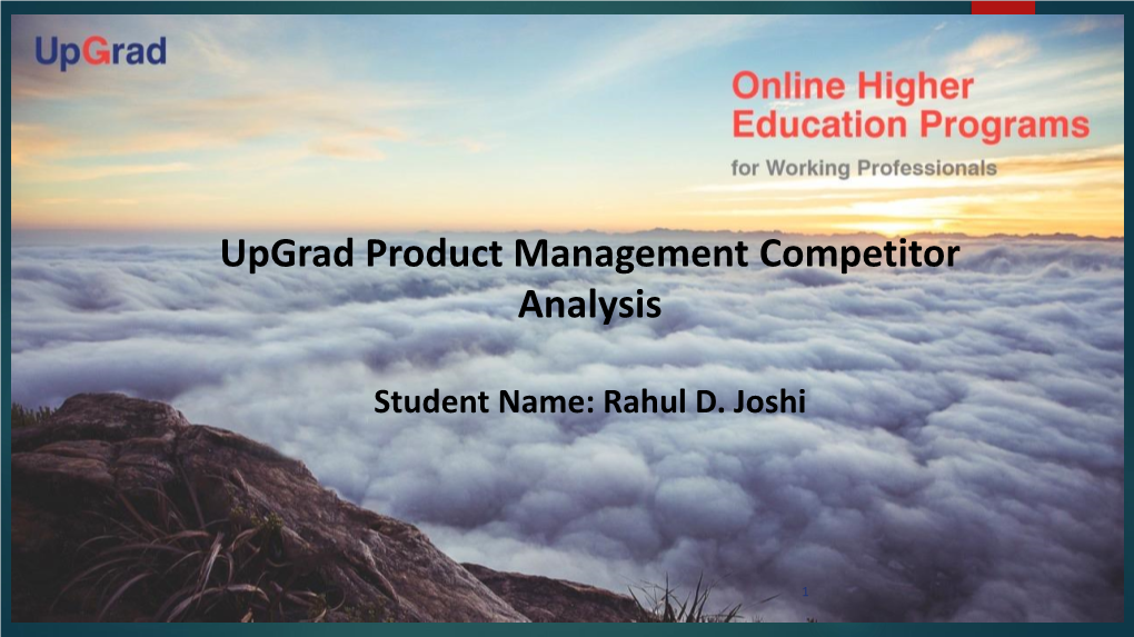 Upgrad Product Management Competitor Analysis