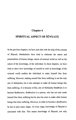 Chapter 4 SPIRITUAL ASPECT of SUNYATA