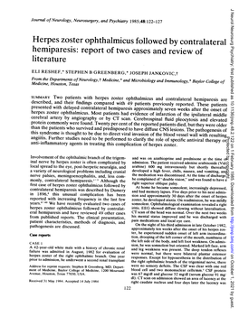 Hemiparesis: Report of Two Cases and Review of Literature