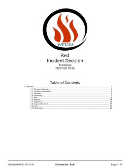 Decision for Incident