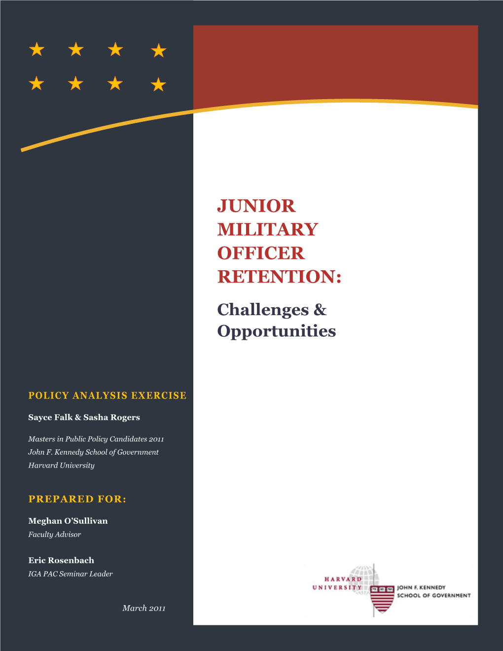 Junior Military Officer Retention: Challenges and Opportunities