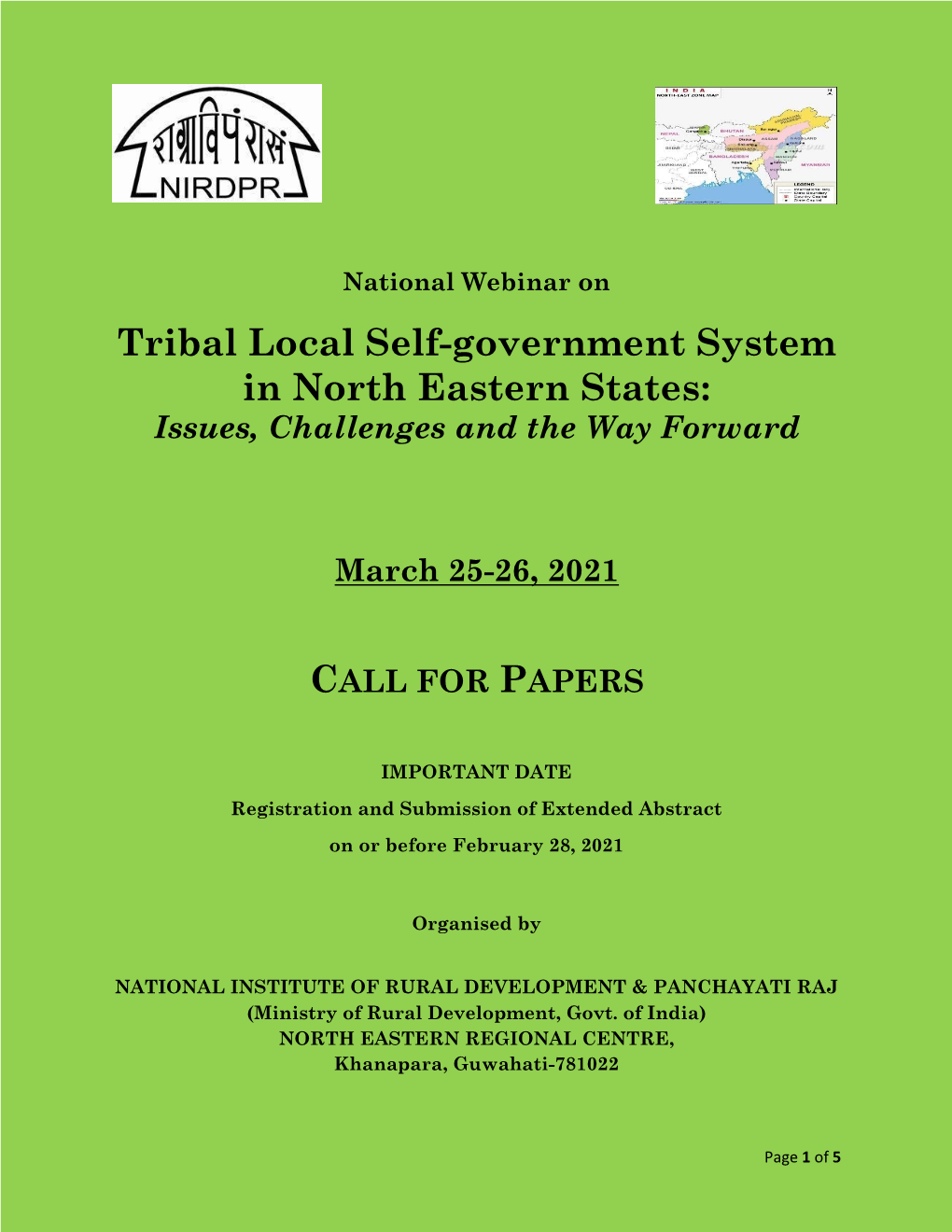 Tribal Local Self-Government System in North Eastern States: Issues, Challenges and the Way Forward
